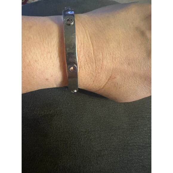 Kate Spade Spot The Spade Studded Hinged Bangle Silver Toned Women’s - Picture 4 of 11